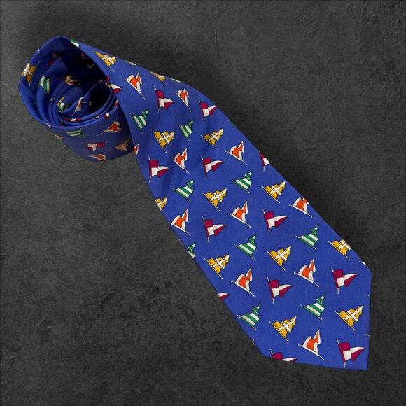 Men's Nautical Signal Flags Yacht 100% Silk Professional Tie - Picture 1 of 3